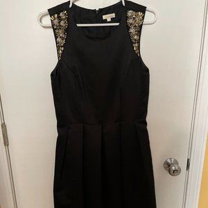 Black Shoshanna Dress with Gold Detailing